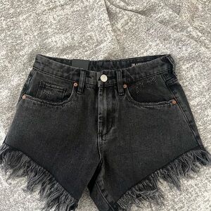 BLANKNYC Black Denim Fringe Shorts. NWT